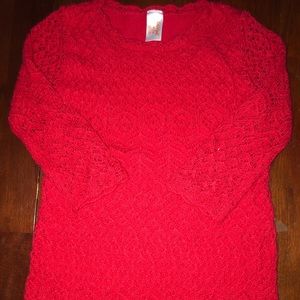 Lace cat & Jack girls red  dress